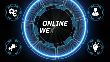 Business, Technology, Internet and network concept. Webinar e-learning. Training concept ,Abstract technology symbols - Powered by Adobe