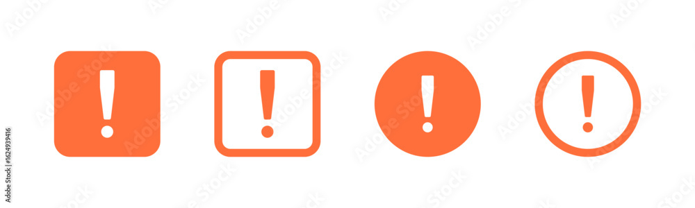 Poster vector exclamation mark icon on transparent background