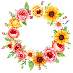 Obraz premium Circle of garden flowers