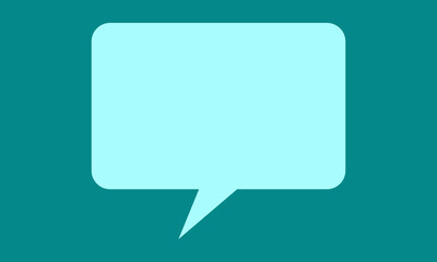 speech bubble on teal background. Simple and modern comic-style chat or message bubble, perfect for digital communication, dialogue, messaging apps, comics, and social media content.