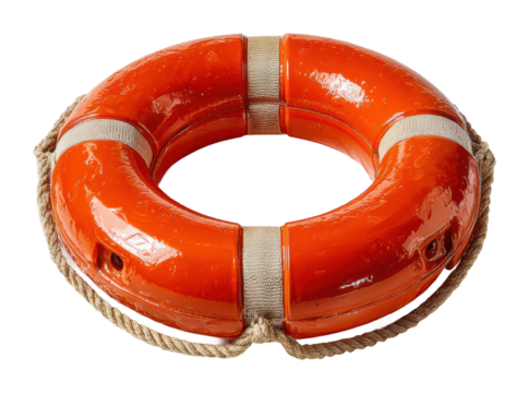Emergency rescue action lifebuoy in water safety equipment water safety isolated on transparent background - Powered by Adobe