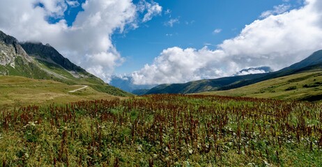 mountain landscape with blue sky