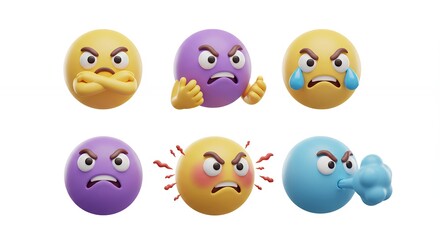 Collection of angry emoji faces