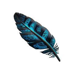 Glowing Tribal Feather Mystical Design Element