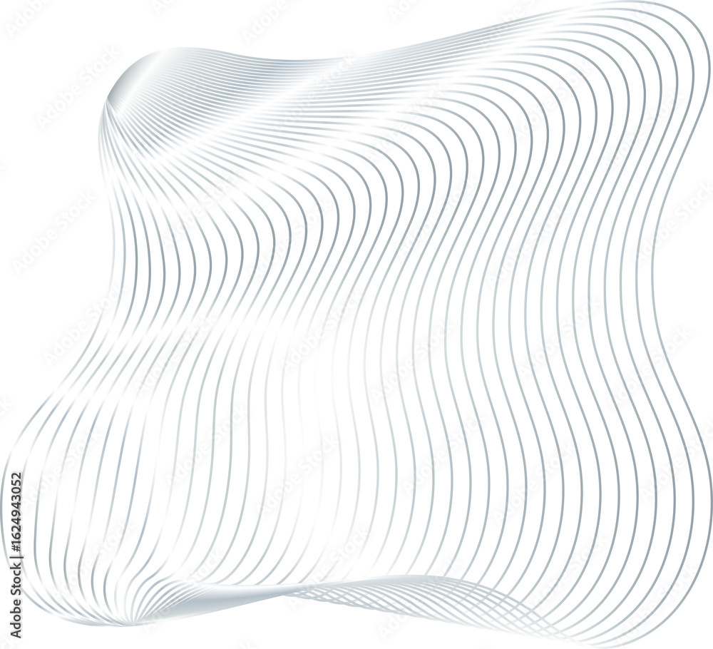 Poster circle and fluid forms with metallic silver. modern design elements