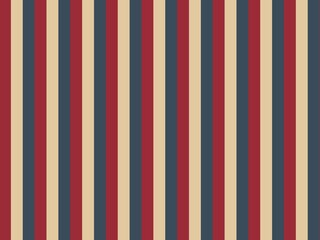 Seamless vertical stripes pattern in red, beige and dark blue