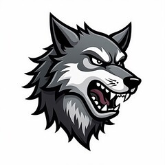 mascot logo wolf head vector