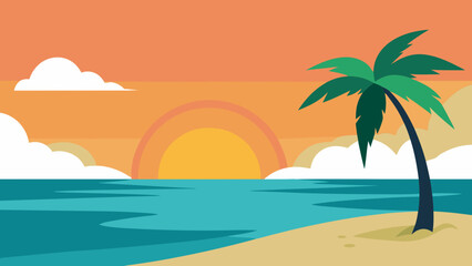 Fototapeta premium Beautiful Clean Sunrise Scene on a Tropical Beach