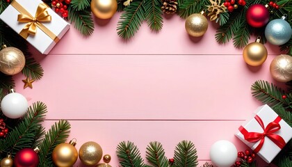 Christmas celebration decorations festive home image composition holiday spirit top-down view cheerful atmosphere