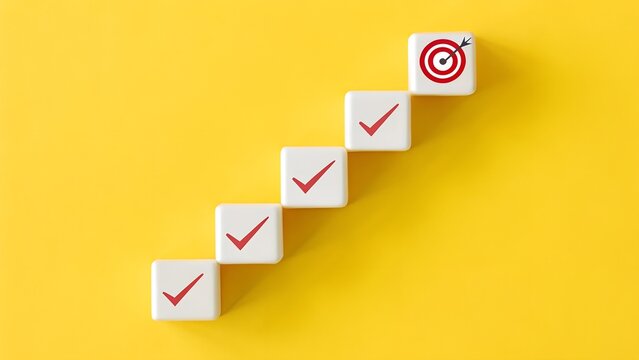 Step-by-Step Success &ndash; Goal Achievement, Task Completion, Productivity Path, Visual Planning