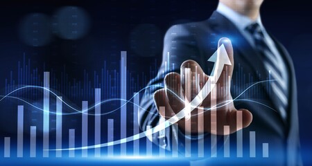Business Growth and Data Trends Illustrated with Interactive Analytics.