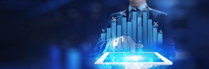 Economic Growth and Percentile Data Visualization Business and Finance concept.
