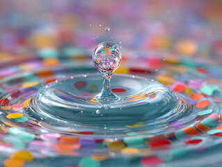 A vibrant orange cube encased in clear glass, set against a serene gradient background, creates a captivating visual.