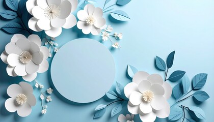 Creative floral paper art arrangement studio digital art calm environment top-down view aesthetic design inspiration