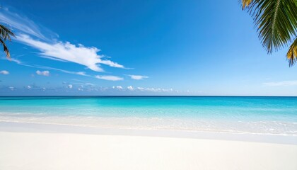 Fototapeta premium Tranquil ocean waves tropical beach seascape photography coastal environment panoramic view serenity and calmness