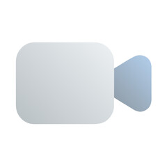 Modern minimalist video camera icon with rounded corners and subtle blue gradient isolated on transparent background