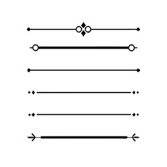 Set of Vintage decorative lines. text dividers. Line border. Lines separators, Borders, Vintage dividers, Underline elements. Divider set vector. Vector illustration.Line dividers.	