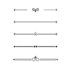 Set of Vintage decorative lines. text dividers. Line border. Lines separators, Borders, Vintage dividers, Underline elements. Divider set vector. Vector illustration.Line dividers.	