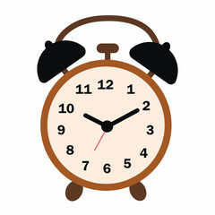 alarm clock in classic retro style with two bells on top