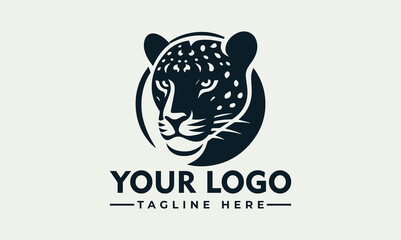 Elegant logo design featuring a stylized leopard head profile within a circular frame, ideal for branding. © nuaari