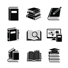 Books and learning icons education reading