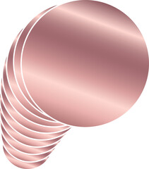 Circle rose gold overlay curve design. Metallic with glowing, badges, banner, tag