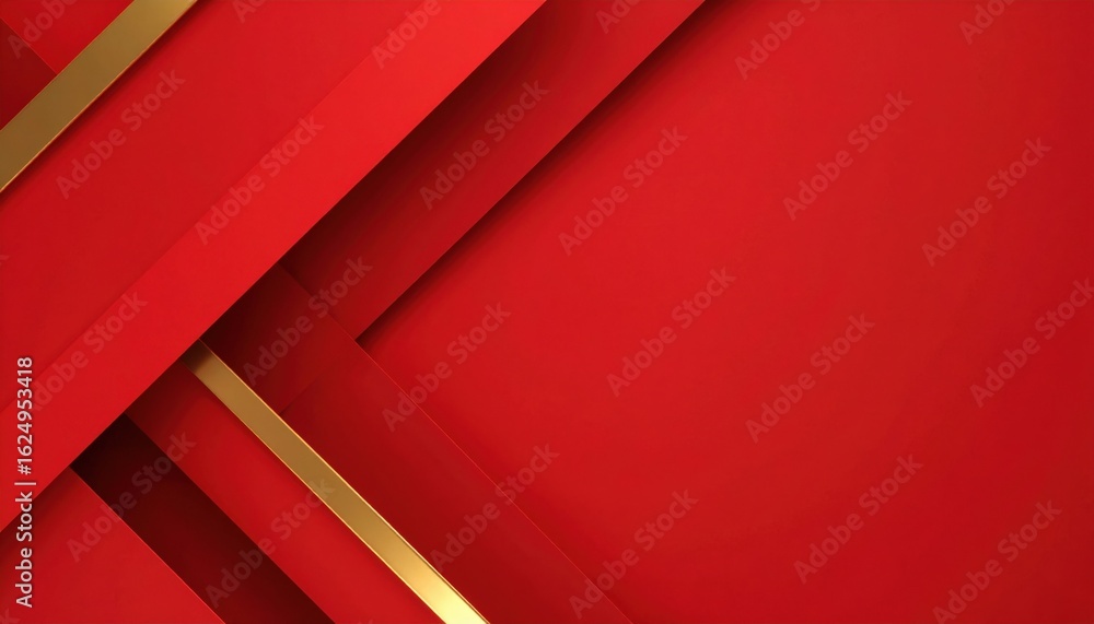 Poster dynamic abstract composition featuring bold red and gold elements studio setting graphic design mini