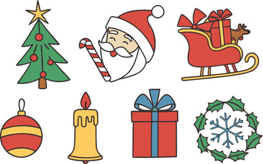 Christmas Day Canada Set for Holiday Celebration Artwork. Vibrant Christmas Day Canada Set for Festive Creative Designs. Colorful Christmas Day Set for Canada Seasonal Holiday Projects