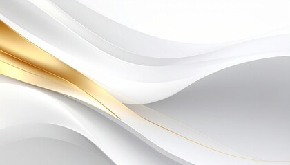 Fototapeta premium Dynamic abstract art design featuring elegant white and gold waves digital background creation modern aesthetic clean environment professional viewpoint