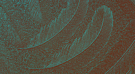 Glitter dark green gray shimmering feather pattern texture background wallpaper