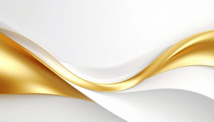 Elegant golden wave design on white background abstract artwork creative graphics minimalist aesthetic modern composition