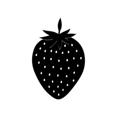 strawberry with tiny seeds silhouette art vector
