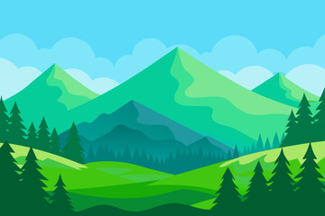 Fototapeta premium Vibrant Serene Mountain Landscape Rendered Art Scenic Beauty