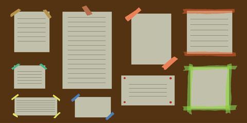 set of blank paper notes template.eps