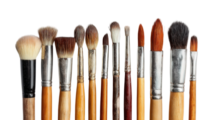 Makeup Brush Set background isolated on a Transparent background, PNG file.