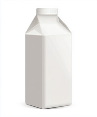 Realistic carton of milk, isolated on white background