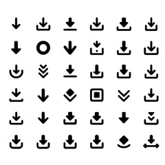 A large collection of 30 minimalist glyph icons focused on the 