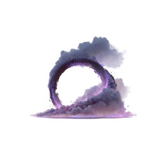 Mystical Purple Ring Portal in Ethereal Clouds - Fantasy Digital Art