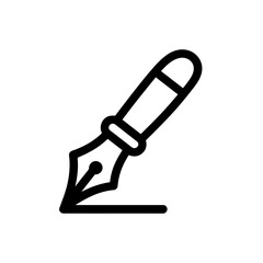 Fountain Pen Icon Symbolizing Writing Creativity and Artistic Expression in a Simple Black and White Design Ideal for Web Design