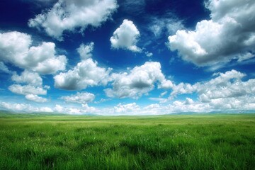 Vast, grassy plain under a vibrant sky