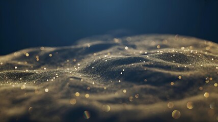 Golden Lights Sparkle on a Dark Background
