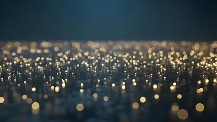Golden Lights Sparkle on a Dark Background