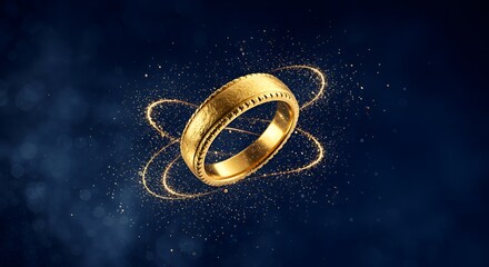 Golden Ring and Sparklers Against a Twilight Sky