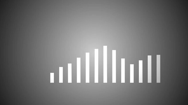 White Growing graph charts .Animated chart of financial decline with a trend line chart. Economic crisis, recession, decrease graph. white background. 4K stock video.