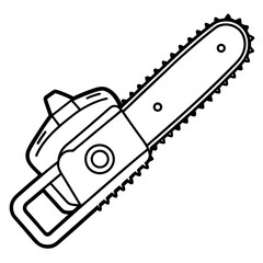 Chainsaw Silhouette Minimalist Vector Art