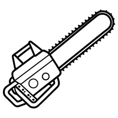 Chainsaw Silhouette Minimalist Vector Art