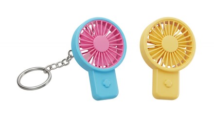 Portable colorful key chain fans