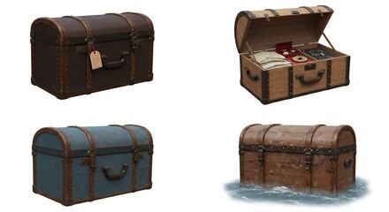 Vintage wooden chests collection