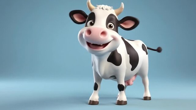cute smiling cartoon cow happy friendly character
