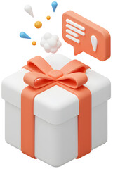 3D Gift Box Message Icon

